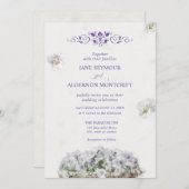 水彩スタイルパンジー結婚式招待状 招待状 (正面/裏面)