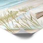 水彩スタイルビーチシーンイラストレーション ポスター (角)