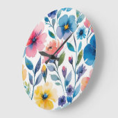 水彩スタイルフローラ壁時計 ラージ壁時計 (傾斜)