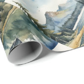 水彩スタイルマン魚釣りfromボートレイク ラッピングペーパー (ロールコーナー)