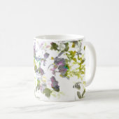 水彩スタイルロマンチックな花フローラデザイン コーヒーマグカップ (正面右)