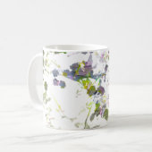 水彩スタイルロマンチックな花フローラデザイン コーヒーマグカップ (正面左)