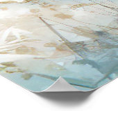 水彩スタイル海岸景観と灯台 ポスター (角)