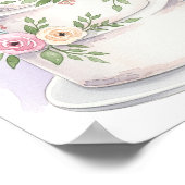 水彩スタイル結婚ズケーキアートプリント ポスター (角)