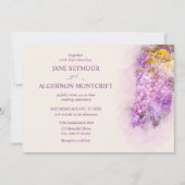 水彩スタイル藤結婚式招待状 招待状 (正面)