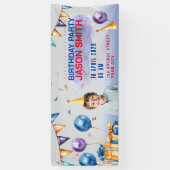 水彩スタイル誕生日パーティー水平バナー 横断幕 (縦)