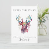 水彩スタッグクリスマスカード 招待状 (スタンド正面)