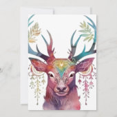 水彩スタッグクリスマスカード 招待状 (裏面)