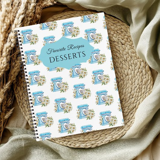 水彩スタンドミキサーパターンお気に入りのレシピ ノートブック