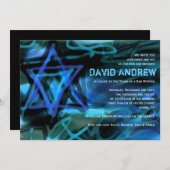 水彩スターバーバルミツワー招待状 招待状 (正面/裏面)