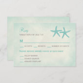 水彩スターフィッシュウェディングRSVP/レスポンスカード 出欠カード (正面/裏面)