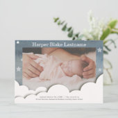 水彩スターベビー統計フォト誕生 案内状 (スタンド正面)