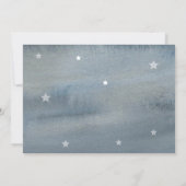 水彩スターベビー統計フォト誕生 案内状 (裏面)