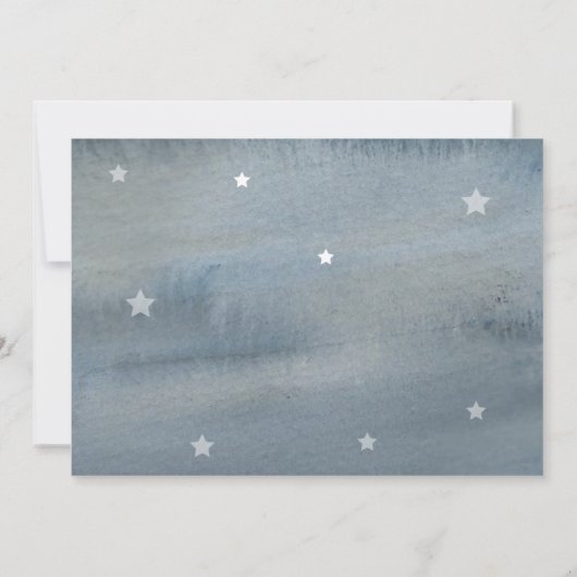 水彩スターベビー統計フォト誕生 案内状 (裏面)