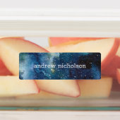 水彩スター宇宙ブルー銀河系防水 ラベル (貼付)