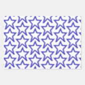 水彩スター形状パターン ラッピングペーパーシート (正面2)