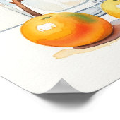 水彩スチルライフ – オレンジ ポスター (角)