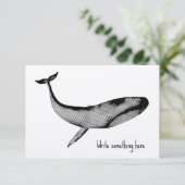 水彩ステンシルブルークジラ サンキューカード (スタンド正面)