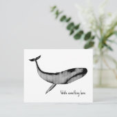 水彩ステンシル アオクジラ 出欠カード (スタンド正面)