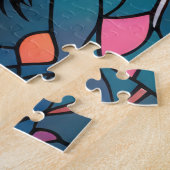 水彩ステンドグラススタイル猫 ジグソーパズル (側面)