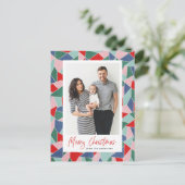 水彩ステンドグラスメリークリスマス写真 シーズンポストカード (スタンド正面)