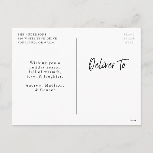 水彩ステンドグラスメリークリスマス写真 シーズンポストカード (裏面)