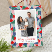 水彩ステンドグラスメリークリスマス写真 シーズンポストカード