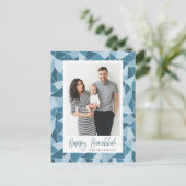 水彩ステンドグラス幸せハヌカー写真 シーズンポストカード (スタンド正面)