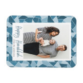 水彩ステンドグラス幸せハヌカー写真 マグネット (横)