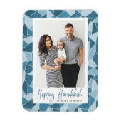 水彩ステンドグラス幸せハヌカー写真 マグネット (縦)