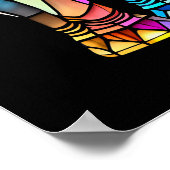 水彩ステンドグラス象4:5 ポスター (角)