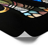 水彩ステンドグラス象 ポスター (角)