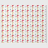 水彩ストッキングとガーランド ラッピングペーパー (フラット)