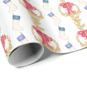 水彩ストッキングとガーランド ラッピングペーパー (ロールコーナー)