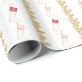 水彩ストッキングとガーランド ラッピングペーパー (ロールコーナー)