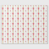 水彩ストッキングとガーランド ラッピングペーパー (フラット)