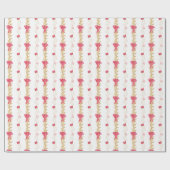 水彩ストッキングとガーランド ラッピングペーパー (フラット)