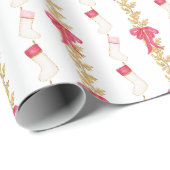 水彩ストッキングとガーランド ラッピングペーパー (ロールコーナー)