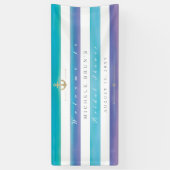 水彩ストライプのブライダルシャワーバナー 横断幕 (縦)