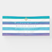 水彩ストライプのブライダルシャワーバナー 横断幕 (横)