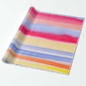 水彩ストライプカラフルストライプ、水彩、アクア ラッピングペーパー (アンロールド)