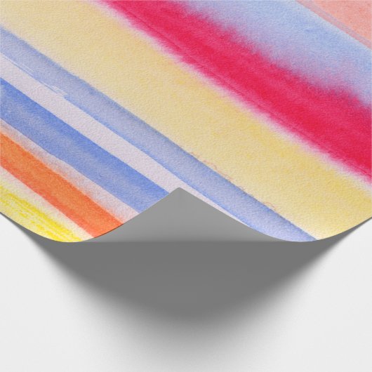 水彩ストライプカラフルストライプ、水彩、アクア ラッピングペーパー (角)