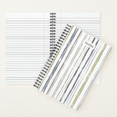 水彩ストライプノートブック – 青 ノートブック (内側)