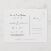 水彩ストライプビーチ結婚式保存日 案内ポストカード (裏面)