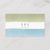 水彩ストライプビーチ結婚式座席表 プレイスカード (裏面)