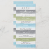 水彩ストライプビーチ結婚式 メニュー (正面/裏面)