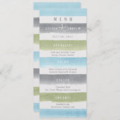 水彩ストライプビーチ結婚式 メニュー (正面/裏面)