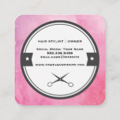 水彩ストライプファンシースタイリストラベル スクエア名刺 (裏面)