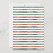 水彩ストライプモダンクリスマスフォト 招待状 (裏面)