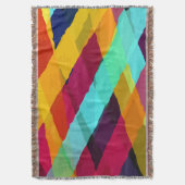 水彩ストライプモチーフ2 スローブランケット (正面縦)